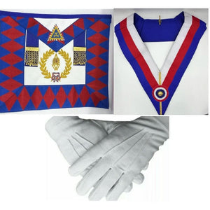 French Masonic Royal Arch Grand Officer Apron Lambskin Leather BRAND NEW TOP