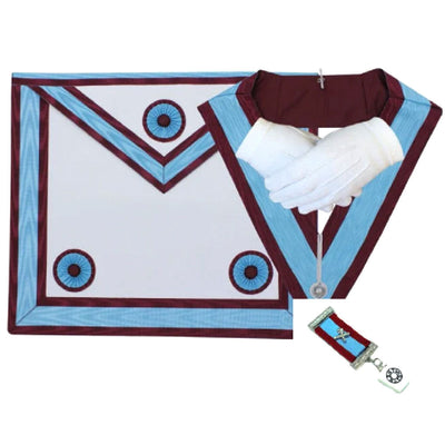 Masonic Regalia Mark Master Masons Set Apron, Collar, Jewel, Gloves TOP TIER