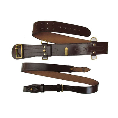 Sam Brown Shoulder Strap Brown Leather Belt with Brass Buckle Sam, NEW