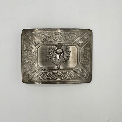 Scottish Kilt Belt Buckle Celtic Design Thistle Copper Finish NEW TOP TIER