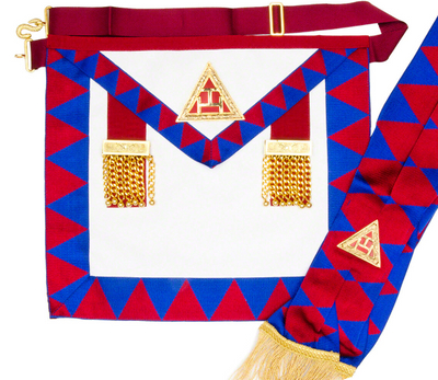 Lambskin Leather Masonic Royal Arch Principal apron & Sash TOP TIER
