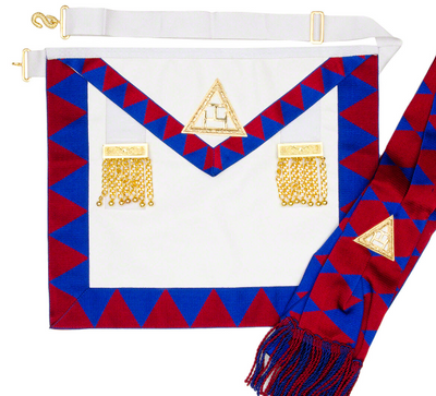 Lambskin Leather Masonic Royal Arch Companions Apron & Sash RA Chapter Regalia TOP TIER